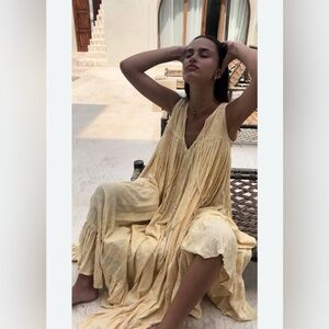 SOLD Daughters of India Ishya gown Elegant Yellow Sleeveless Dress